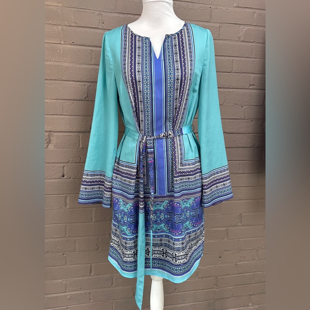 The Limited Turquoise Bohemian Print Dress M